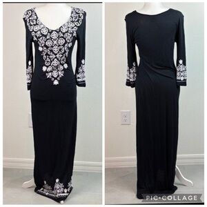 South Main lounge dress soft T shirt thin maxi puff print design long sleeve M